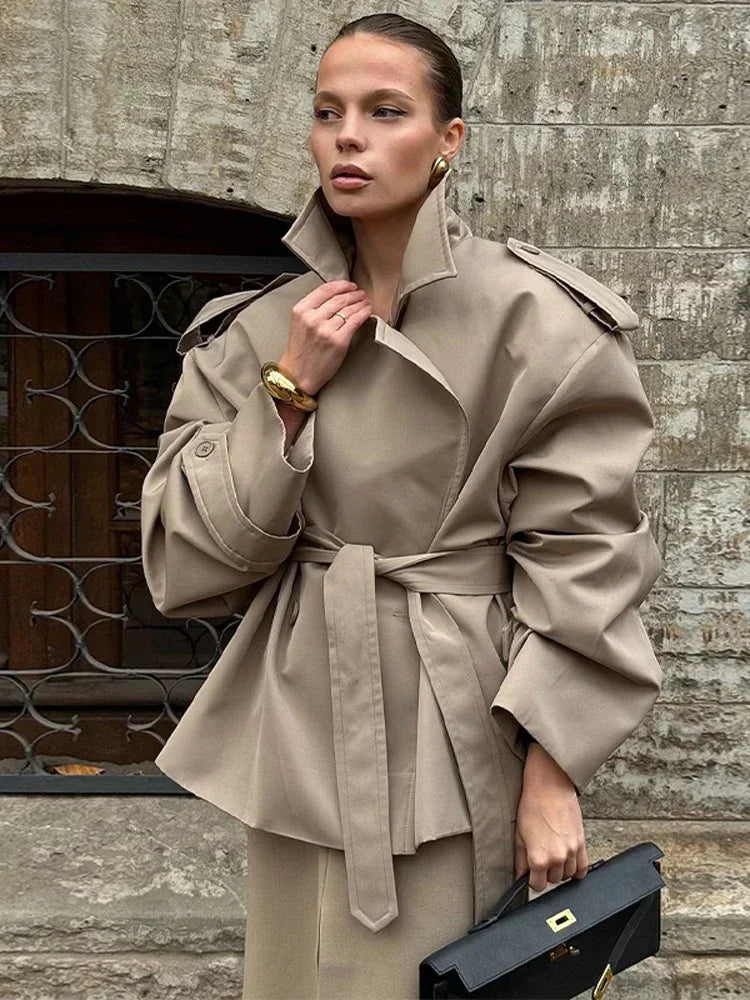 Women’s Belted Short Trench Coat