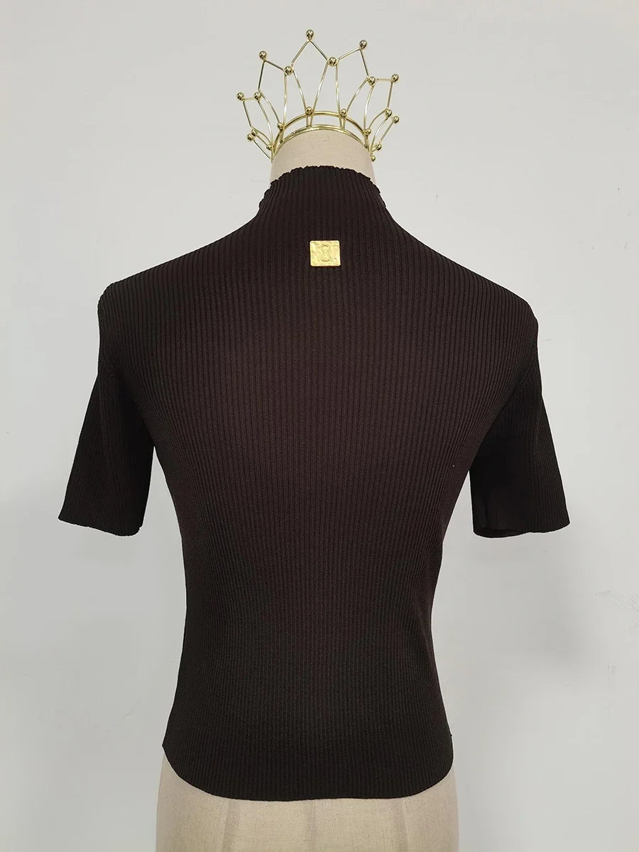Women’s Turtleneck Buckle T-Shirt