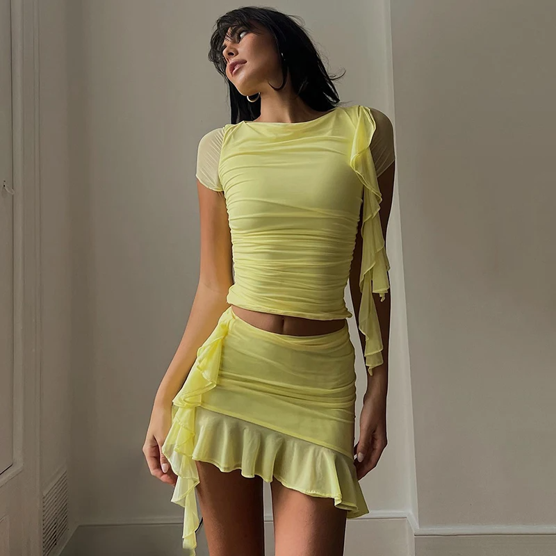 Ruffle Two-Piece Set