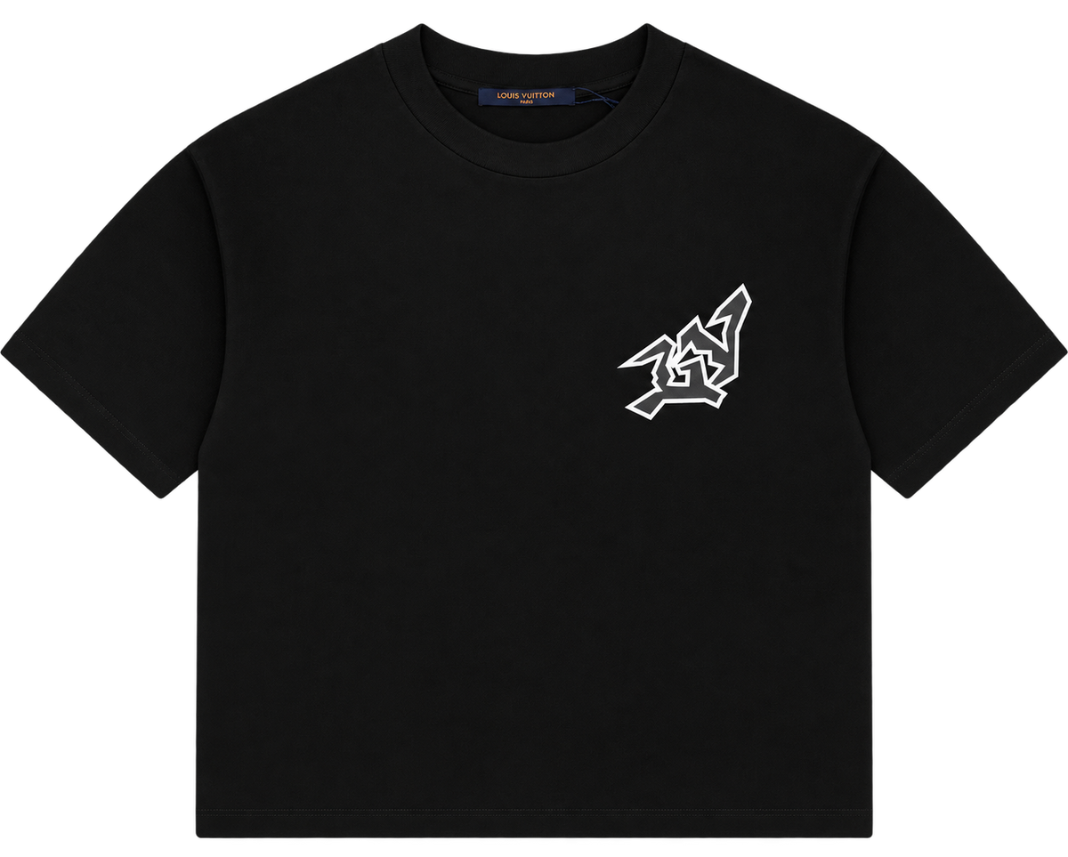 Camiseta Oversize Negra con Estampado Gráfico — Calidad Premium