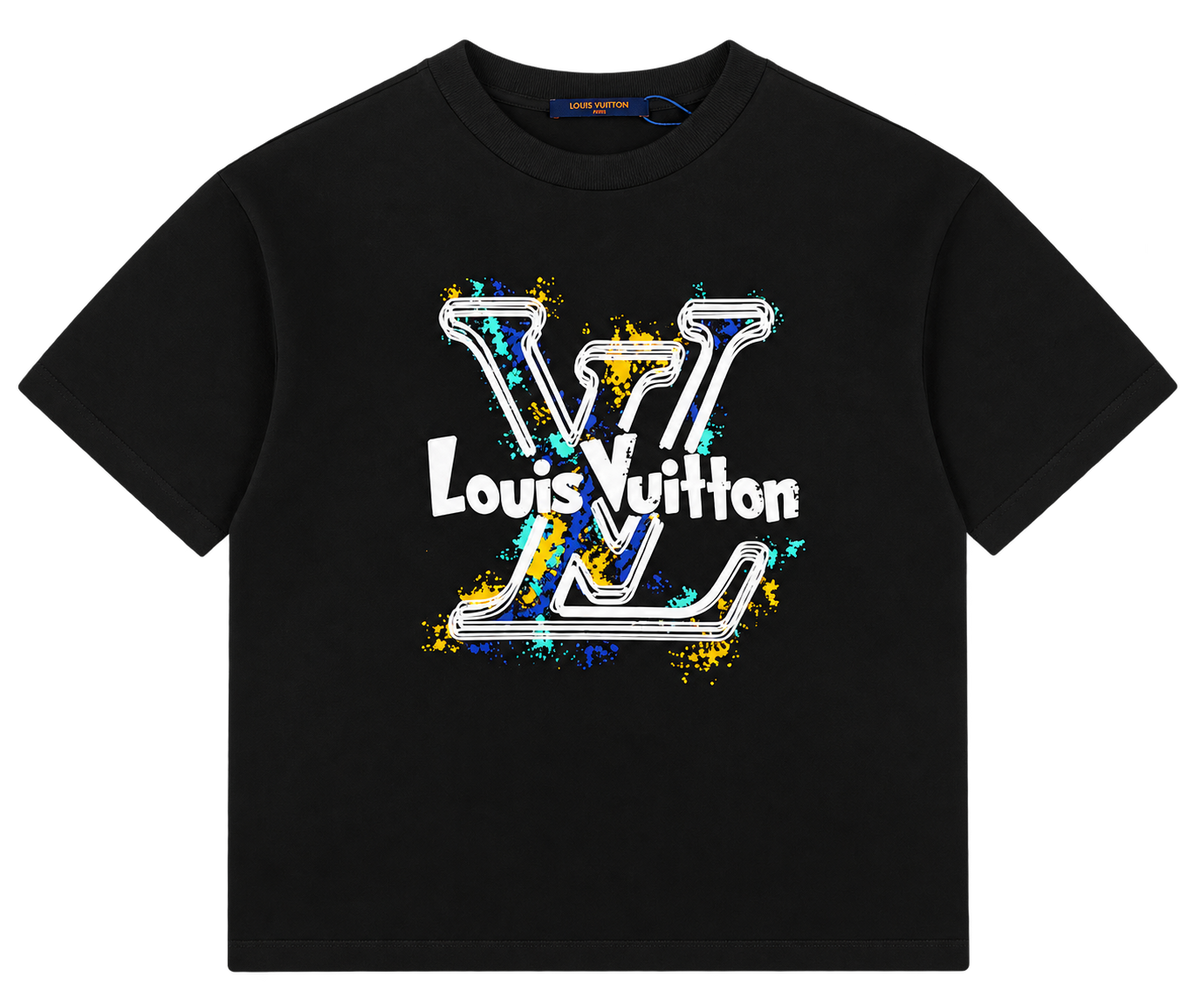 Camiseta Oversize Negra con Print Gráfico "Splash" XL — Calidad Premium