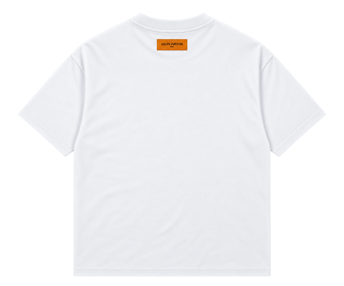 Camiseta Blanca con Print "Alfabeto de Íconos" — Calidad Premium