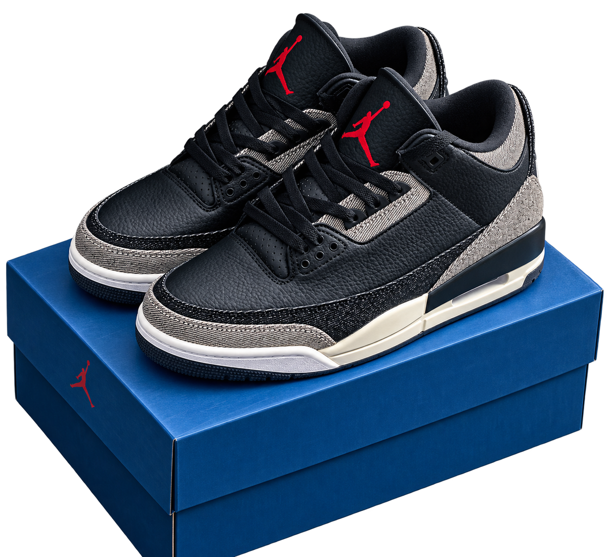 Silueta icónica Retro 4 en negro y gris elefante