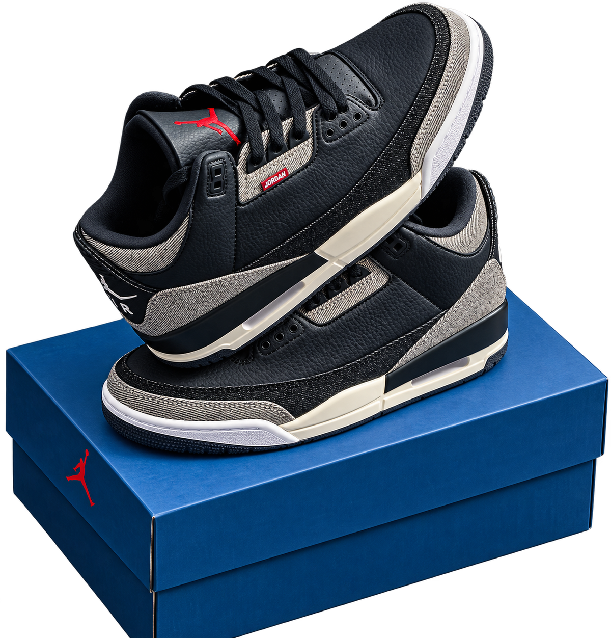 Silueta icónica Retro 4 en negro y gris elefante