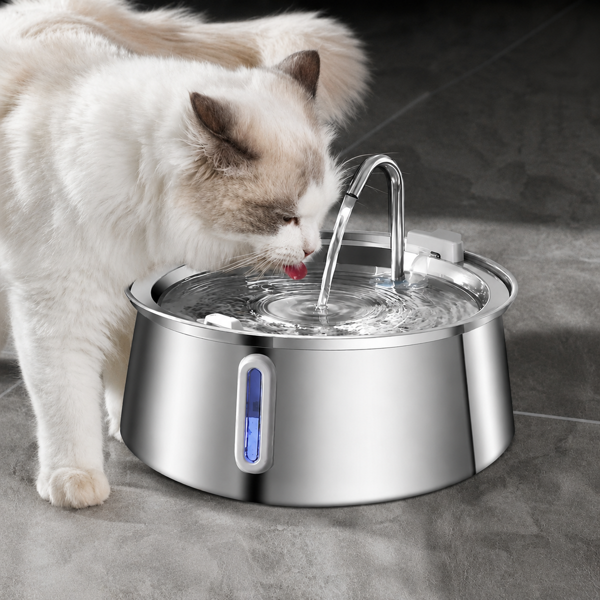 Fuente de Agua Automática de Acero Inoxidable para Perros y Gatos