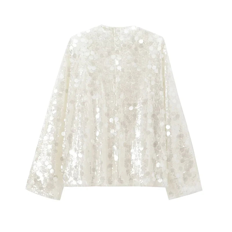 Sequin Kimono Wrap Jacket