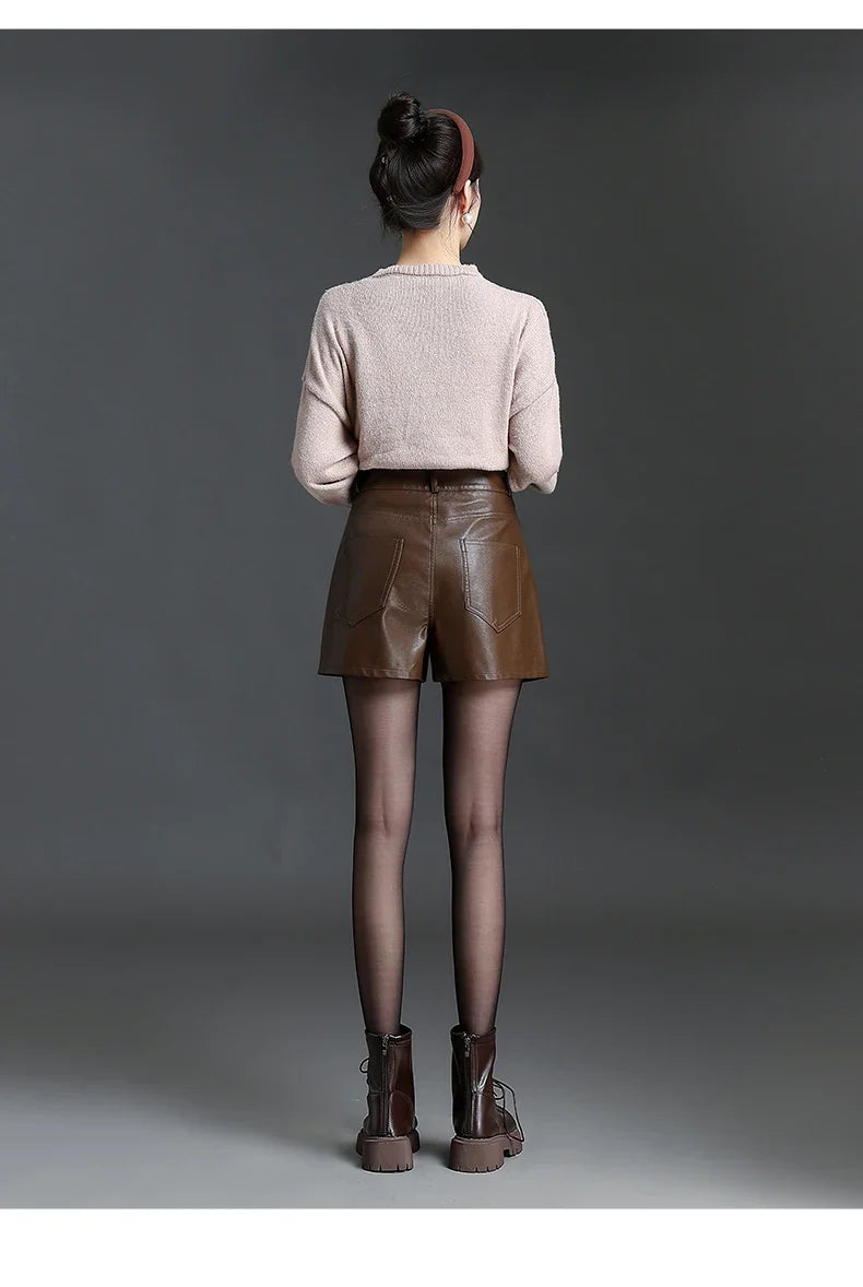 Women’s Leather Bermuda Shorts
