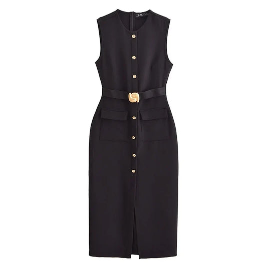 Clara Belted Midi Dress