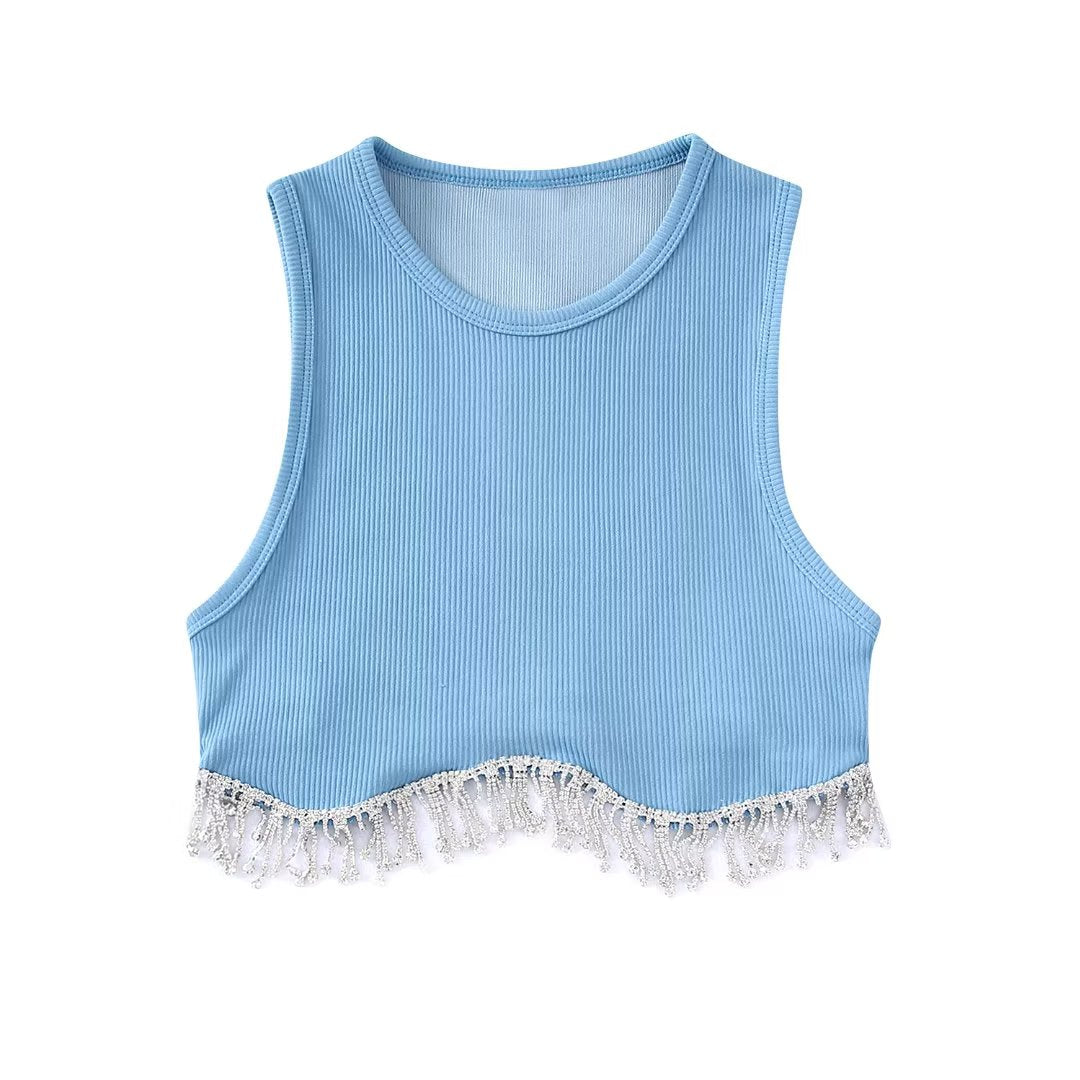 Diamond Tassel Crop Top