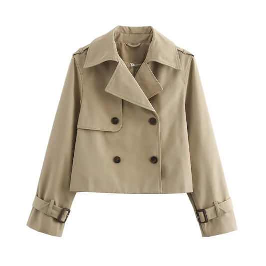 Vintage Cropped Double-Breasted Jacket