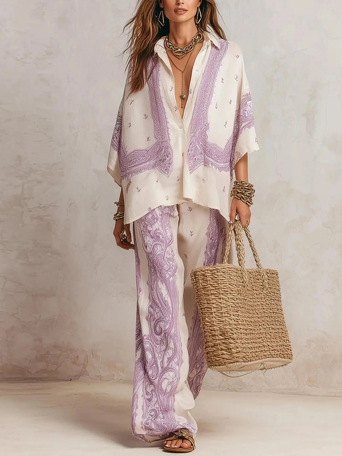 Amara Paisley Two-Piece Set