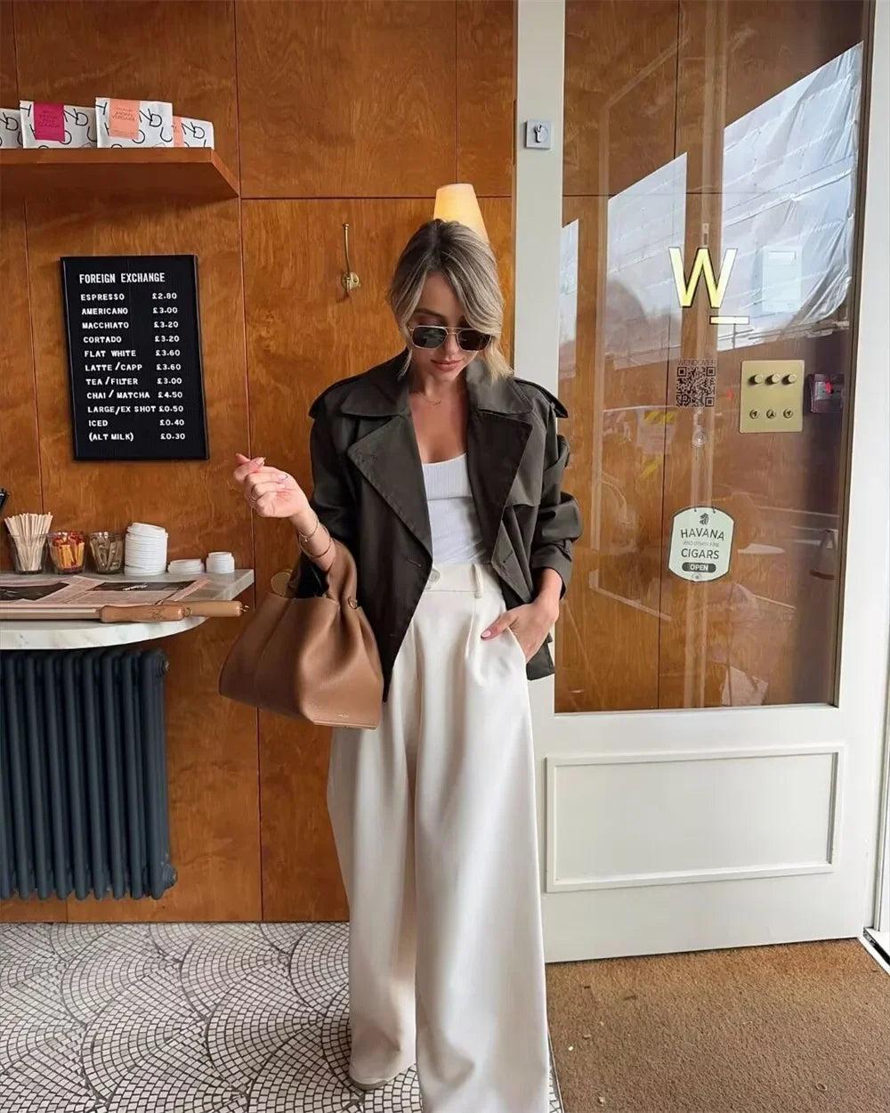Vintage Cropped Double-Breasted Jacket
