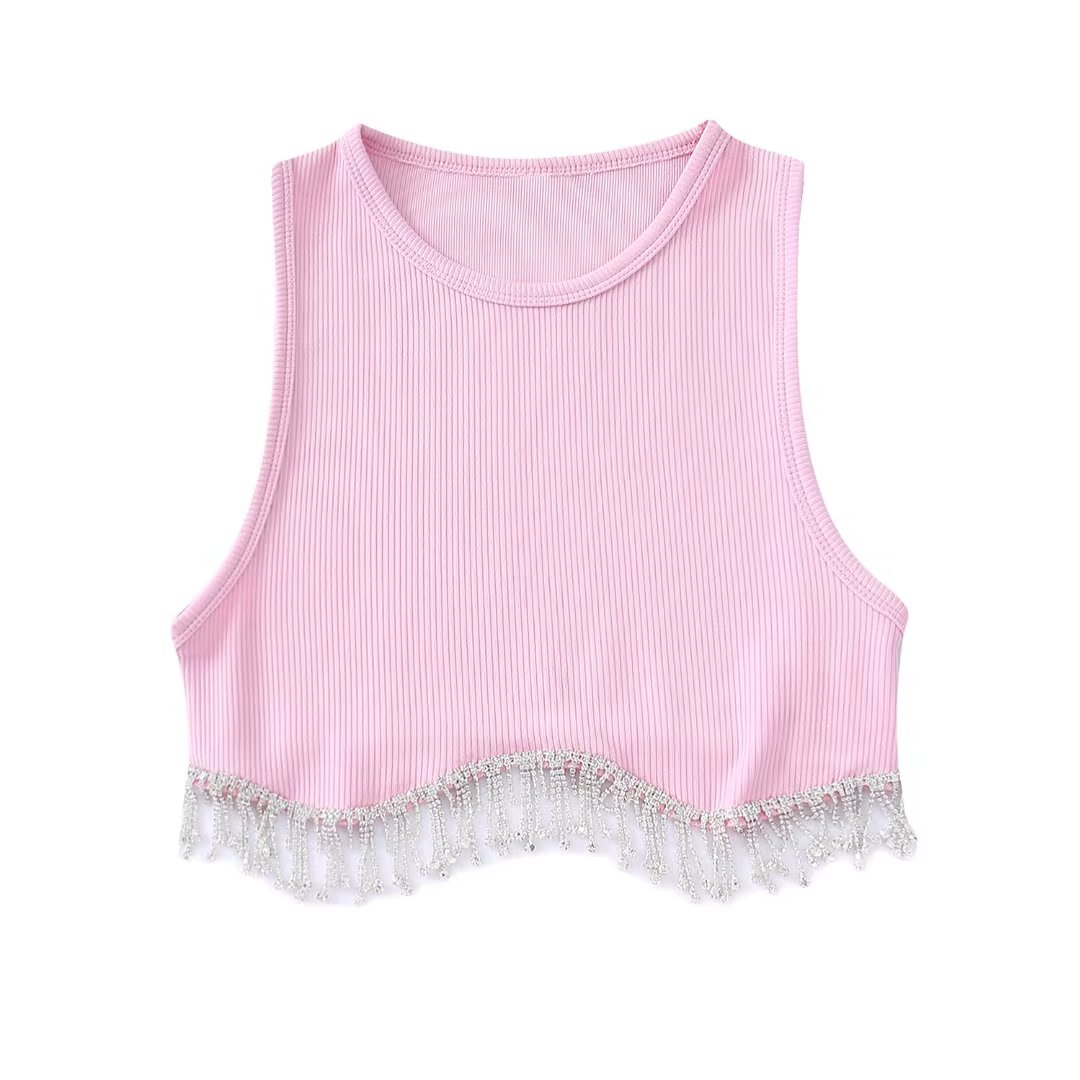 Diamond Tassel Crop Top