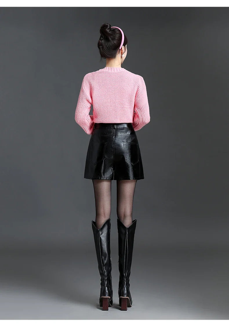 Women’s Leather Bermuda Shorts