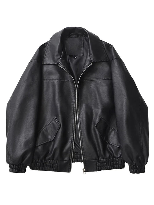 Retro Moto Faux Leather Jacket
