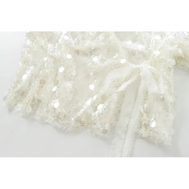 Sequin Kimono Wrap Jacket