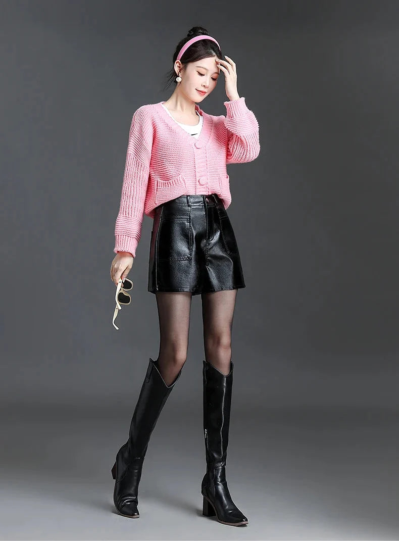 Women’s Leather Bermuda Shorts